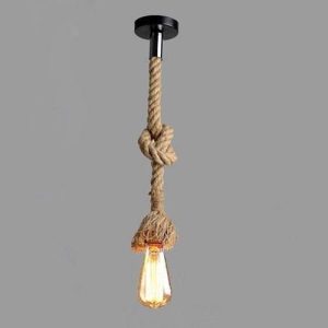 Natural Jute Rope Hanging Light (Bulb Included)